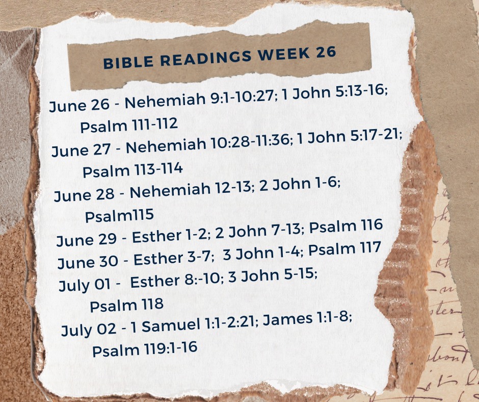 2023 Bible Plan - Week 26