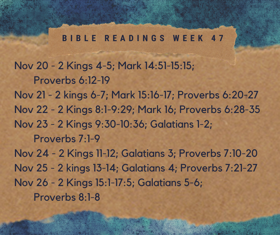 2023 Bible Plan - Week 47 - Cook Street Pentecostal Church