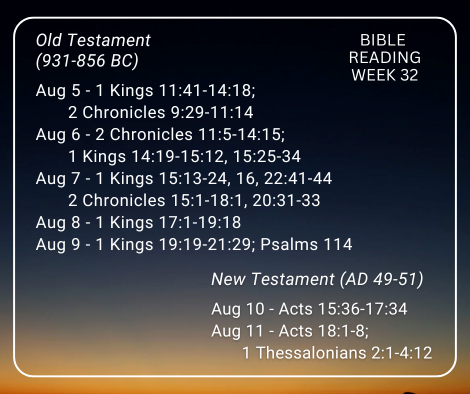 2024 Bible Plan - Week 32