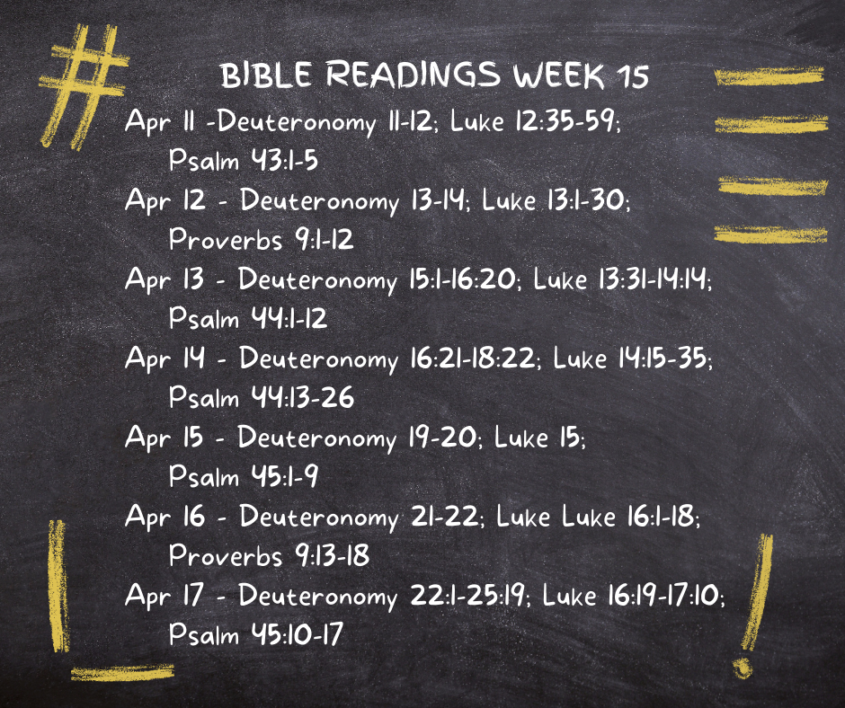 Bible Readings Week 15