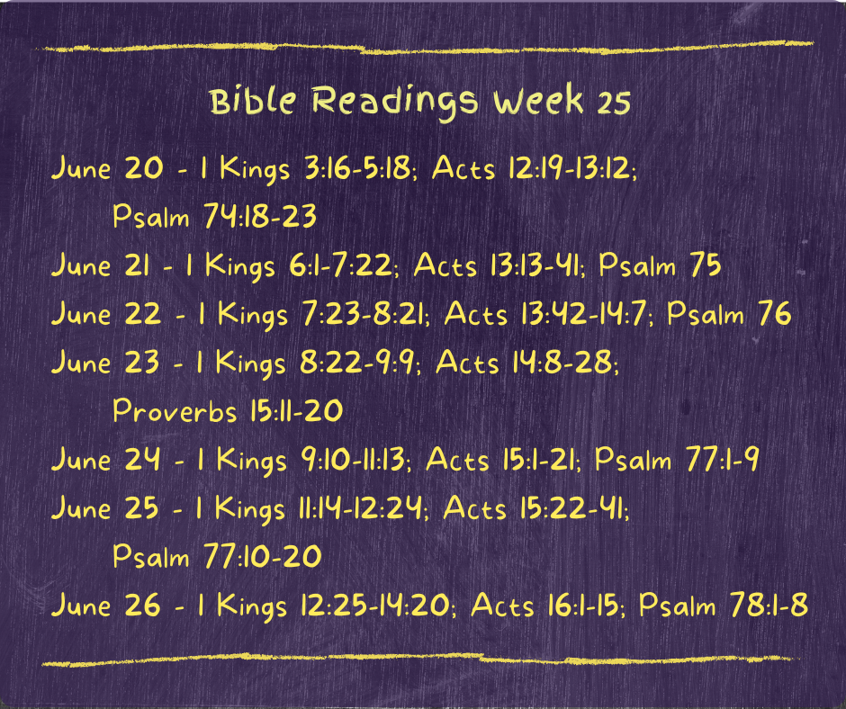 Bible Readings Week 25