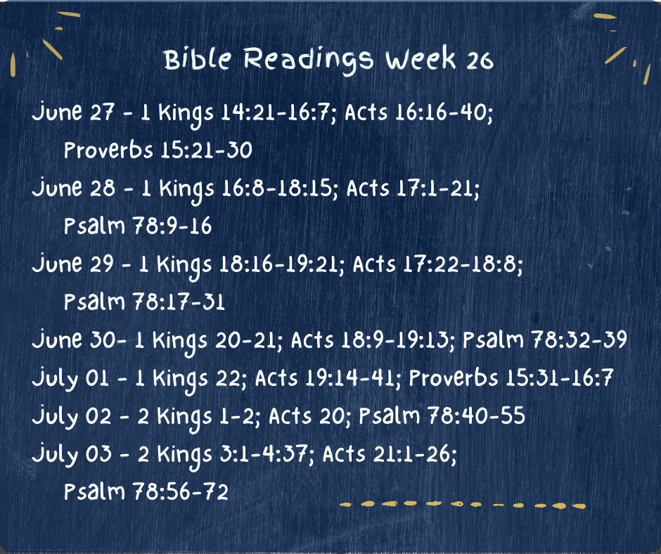 Bible Readings Week 26