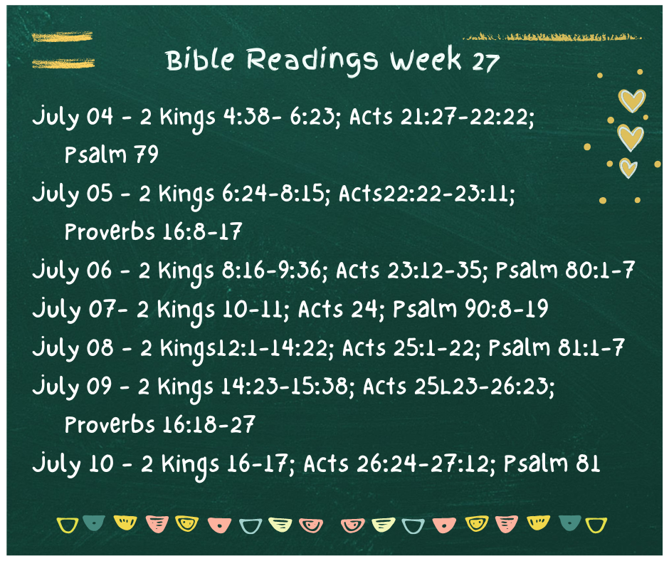 Bible Reading Week 27