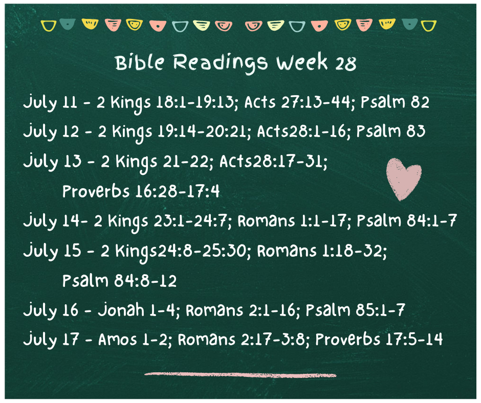 Bible Readings Week 28