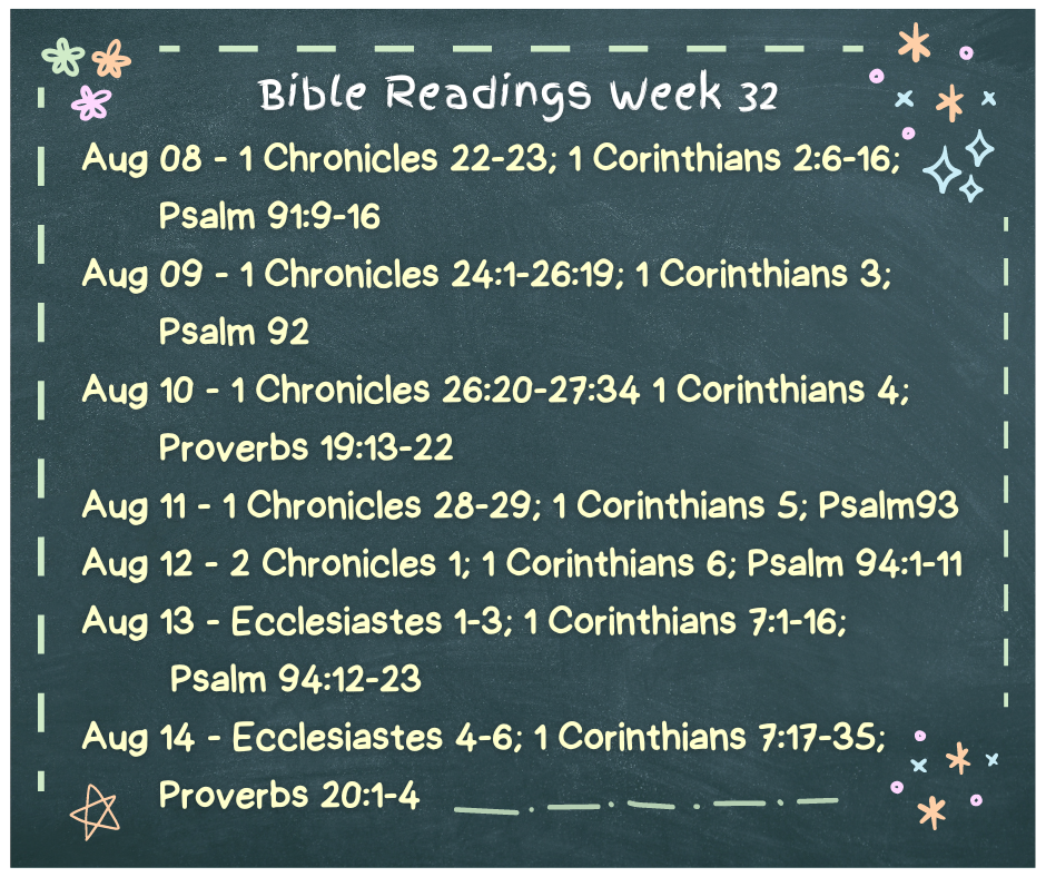 Bible Readings Week 32