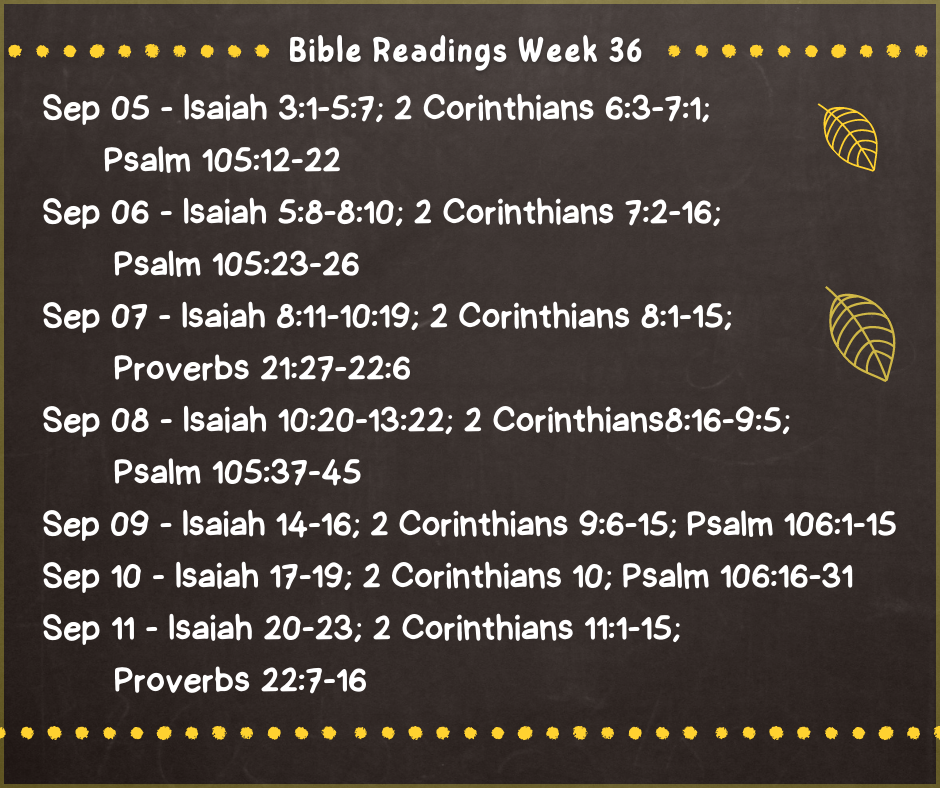 Bible Reading Week 36